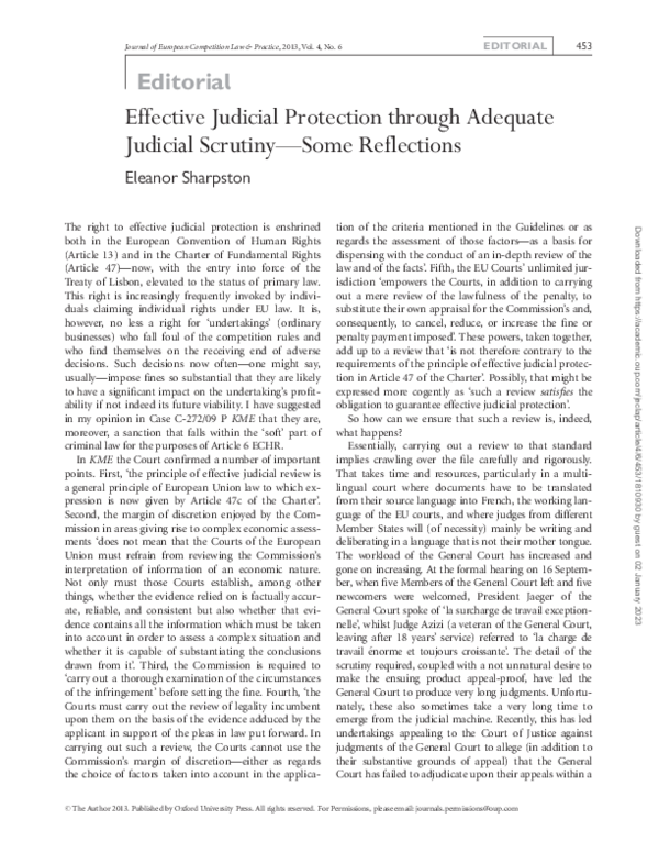 (PDF) Effective Judicial Protection through Adequate Judicial Scrutiny ...