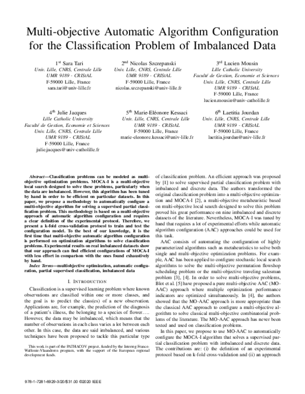 (PDF) Multi-objective Automatic Algorithm Configuration for the ...