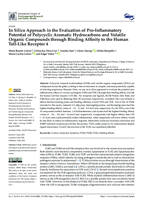(PDF) In Silico Approach in the Evaluation of Pro-Inflammatory ...
