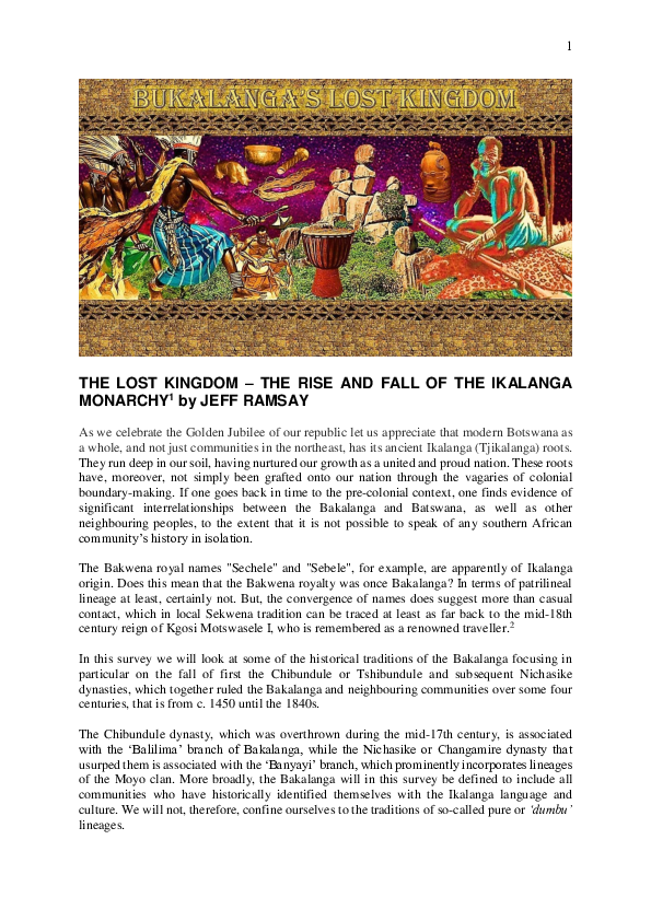 (PDF) THE LOST KINGDOM -THE RISE AND FALL OF THE IKALANGA MONARCHY 1 by ...
