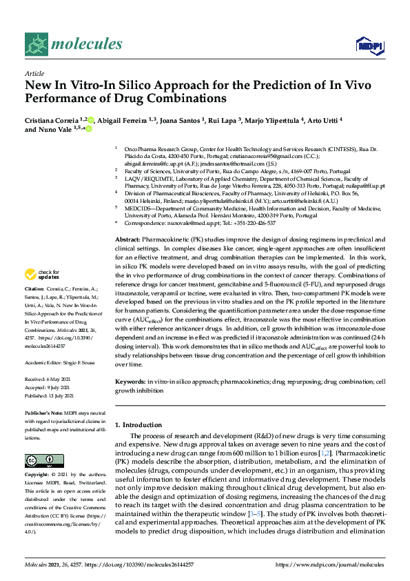 (PDF) New In Vitro-In Silico Approach for the Prediction of In Vivo ...