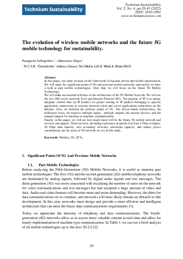 (PDF) The evolution of wireless mobile networks and the future 5G ...