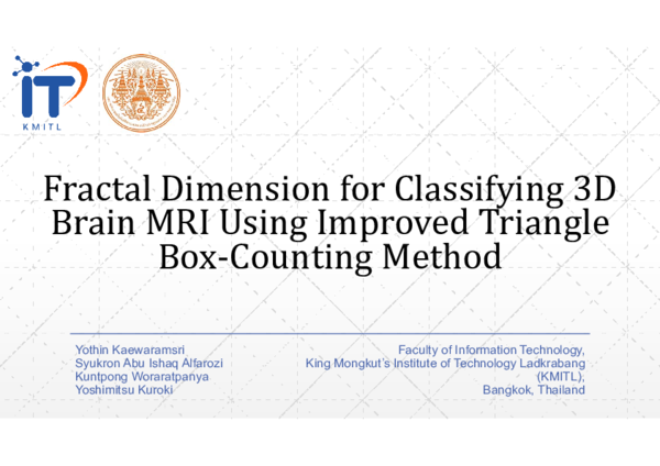 (PDF) Fractal dimension for classifying 3D brain MRI using improved ...