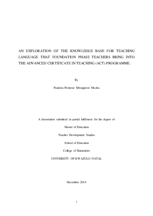 (PDF) An exploration of the knowledge base for teaching language that ...
