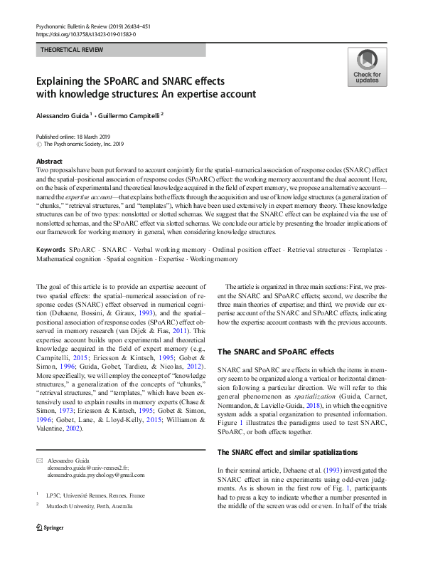 (PDF) Explaining the SPoARC and SNARC effects with knowledge structures ...