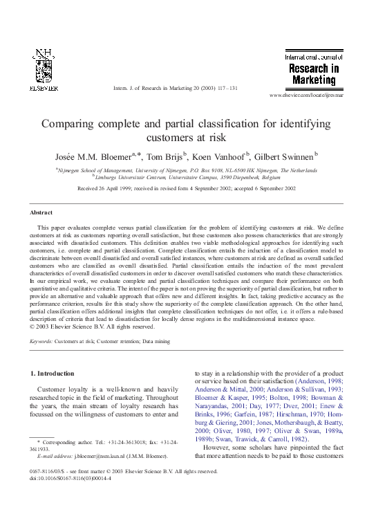 (PDF) Comparing complete and partial classification for identifying ...