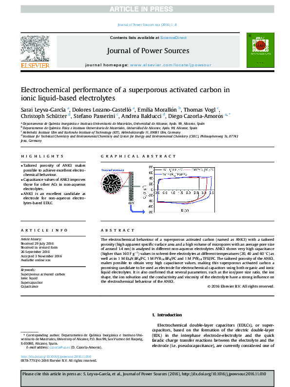 (PDF) Electrochemical performance of a superporous activated carbon in ...