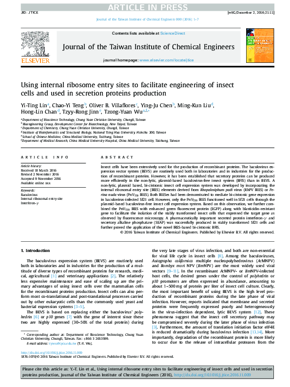 (PDF) Using internal ribosome entry sites to facilitate engineering of ...