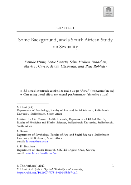 (PDF) Some Background, and a South African Study on Sexuality