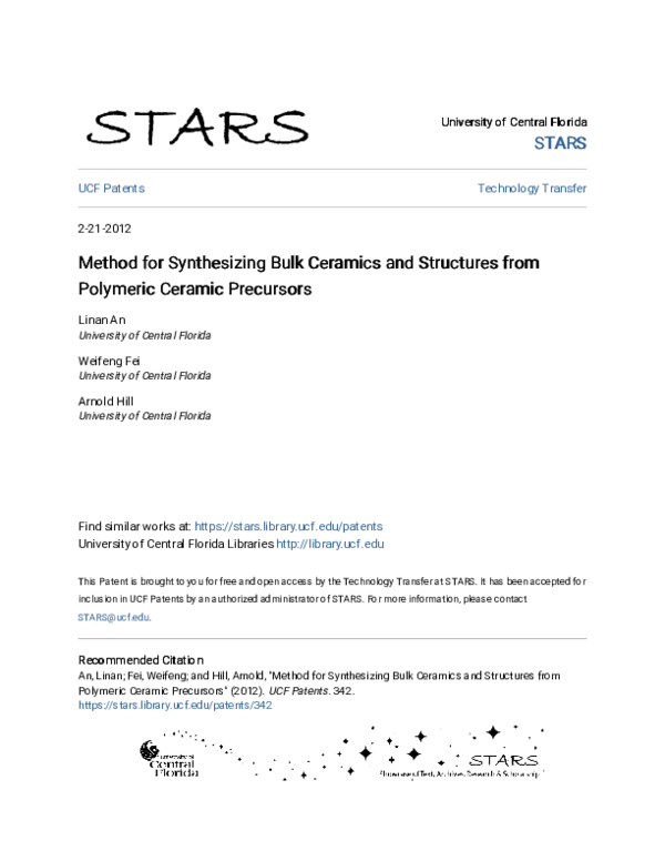 (PDF) Method for synthesizing bulk ceramics and structures from ...