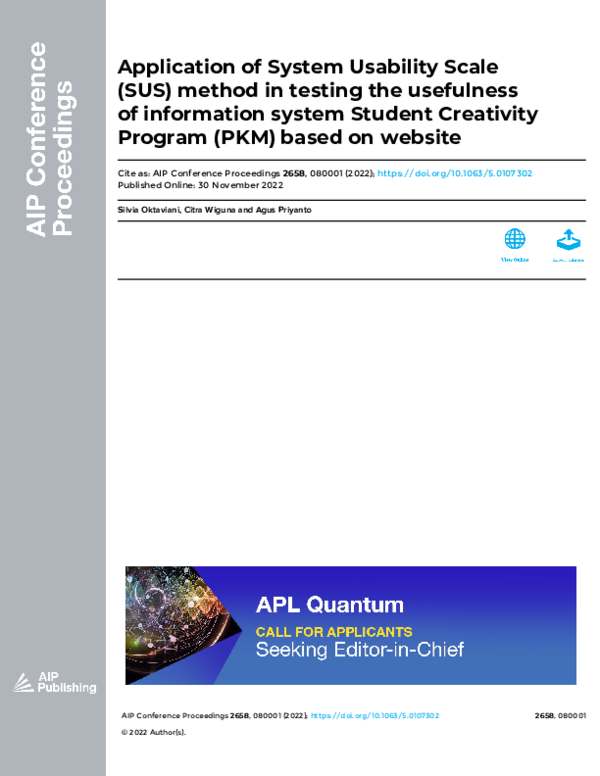 (PDF) Application of System Usability Scale (SUS) method in testing the ...