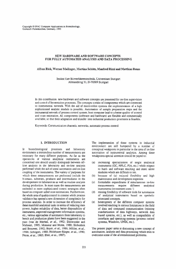 (PDF) New Hardware and Software Concepts for Fully Automated Analysis ...