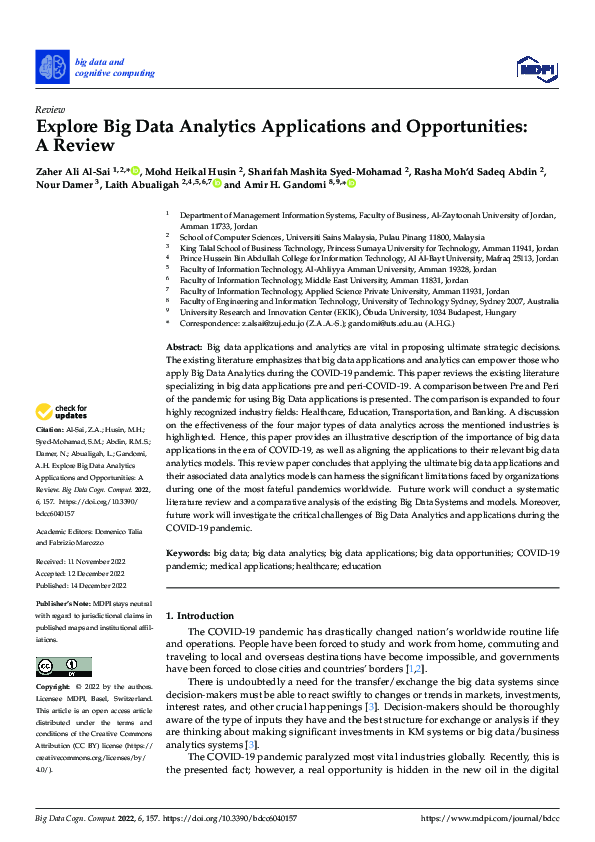 (PDF) Explore Big Data Analytics Applications and Opportunities: A Review