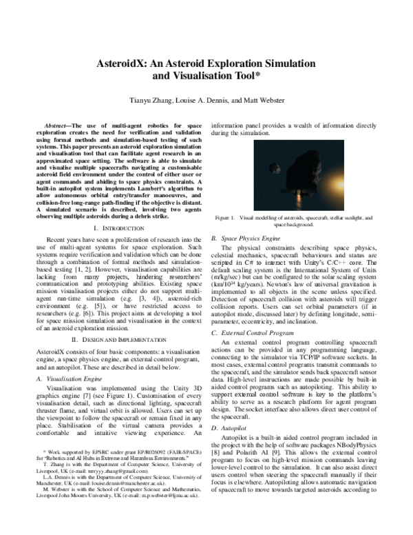 (PDF) AsteroidX: An Asteroid Exploration Simulation and Visualisation Tool