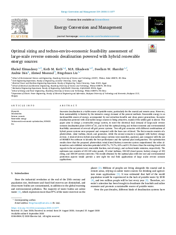 (PDF) Optimal sizing and techno-enviro-economic feasibility assessment ...