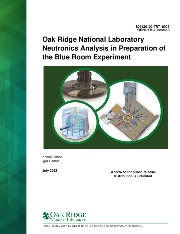 (PDF) Neutronics Analysis in Preparation of the Blue Room Experiment