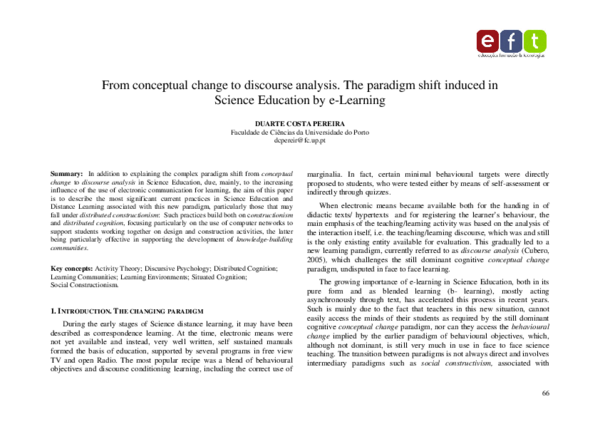 (PDF) From conceptual change to discourse analysis. The paradigm shift ...