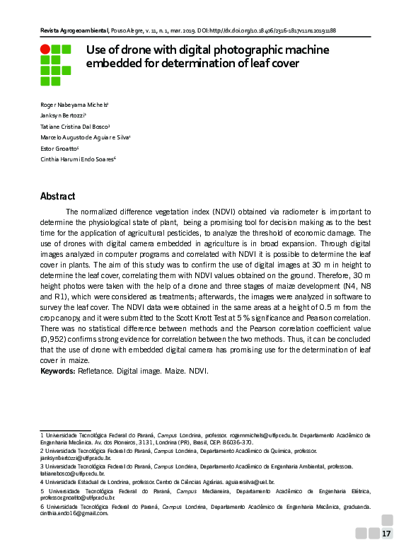 (PDF) Use of drone with digital photographic machine embedded for ...