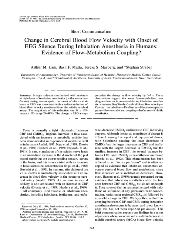 (PDF) Change in Cerebral Blood Flow Velocity with Onset of EEG Silence ...