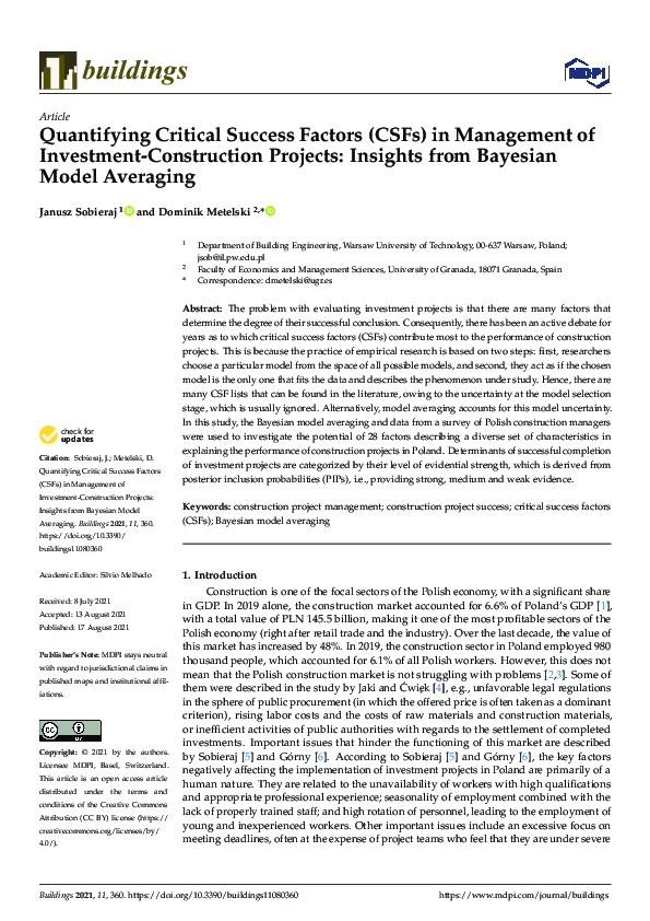 (PDF) Quantifying Critical Success Factors (CSFs) in Management of ...