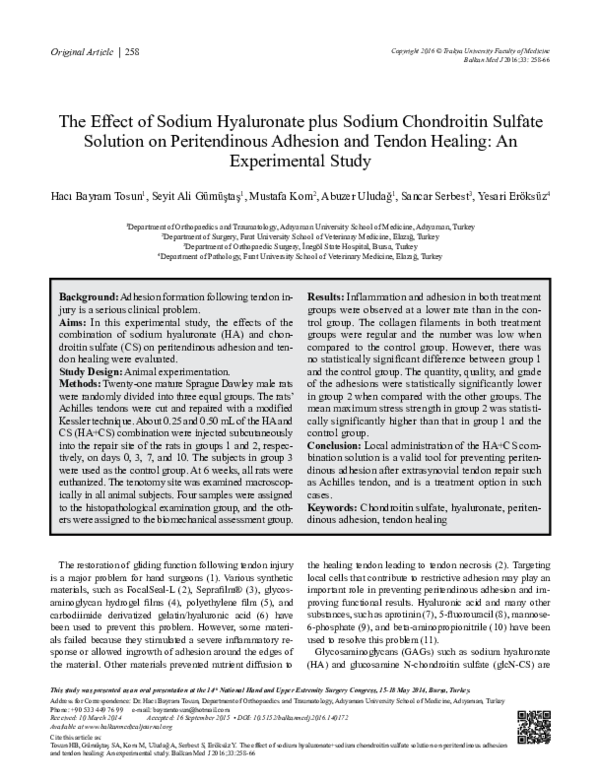 (PDF) The Effect of Sodium Hyaluronate plus Sodium Chondroitin Sulfate ...
