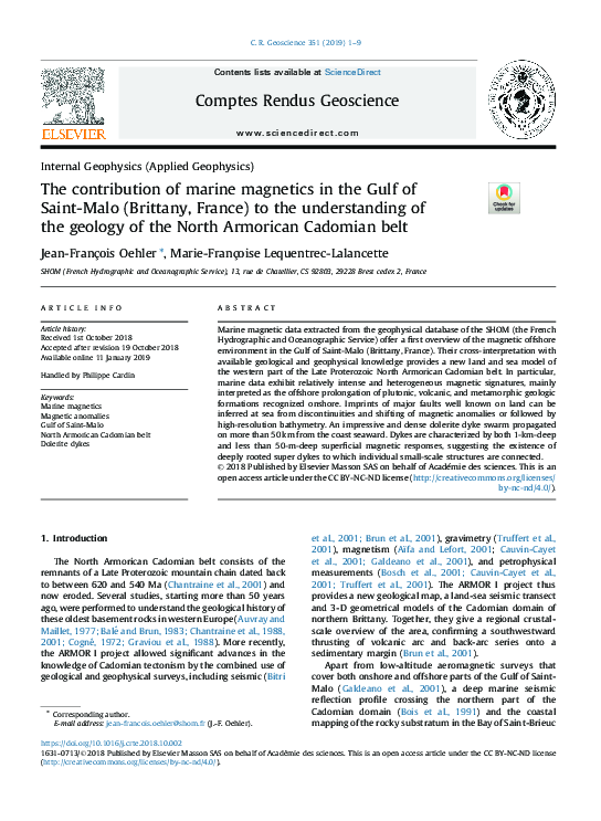 (PDF) The contribution of marine magnetics in the Gulf of Saint-Malo ...