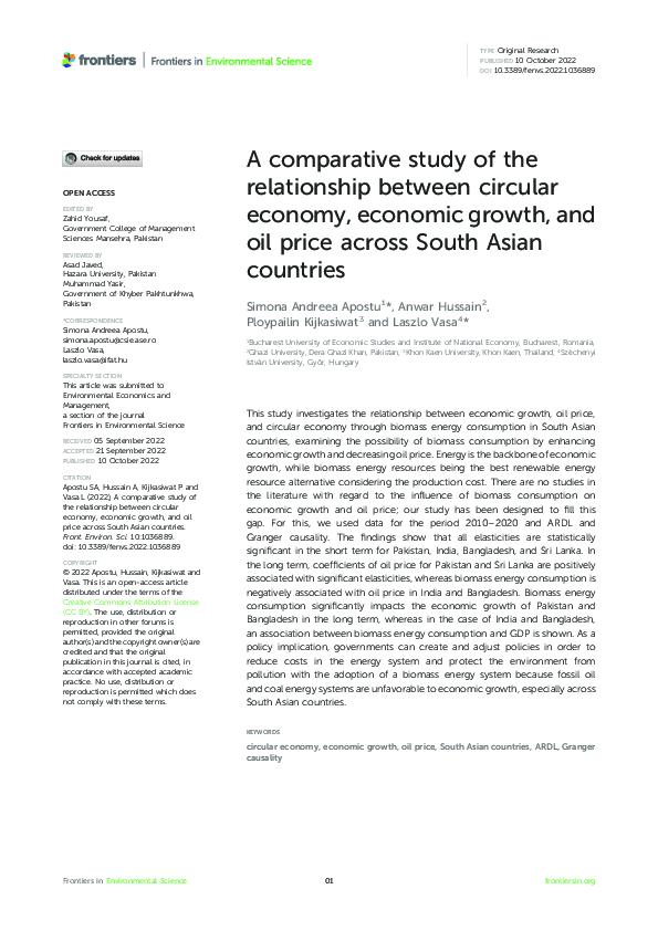 (PDF) A comparative study of the relationship between circular economy ...