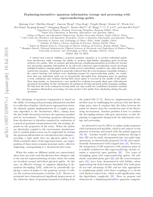(PDF) Dephasing-Insensitive Quantum Information Storage and Processing ...