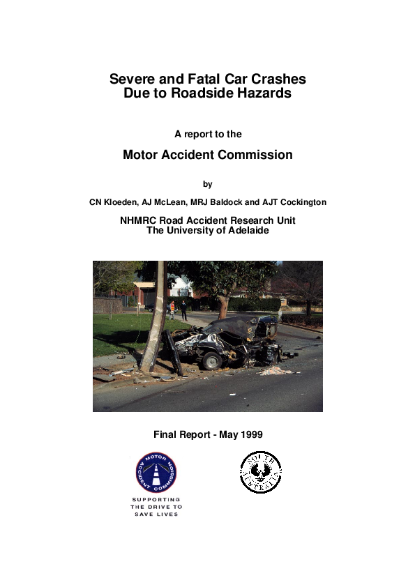 (PDF) Severe and Fatal Car Crashes Due to Roadside Hazards