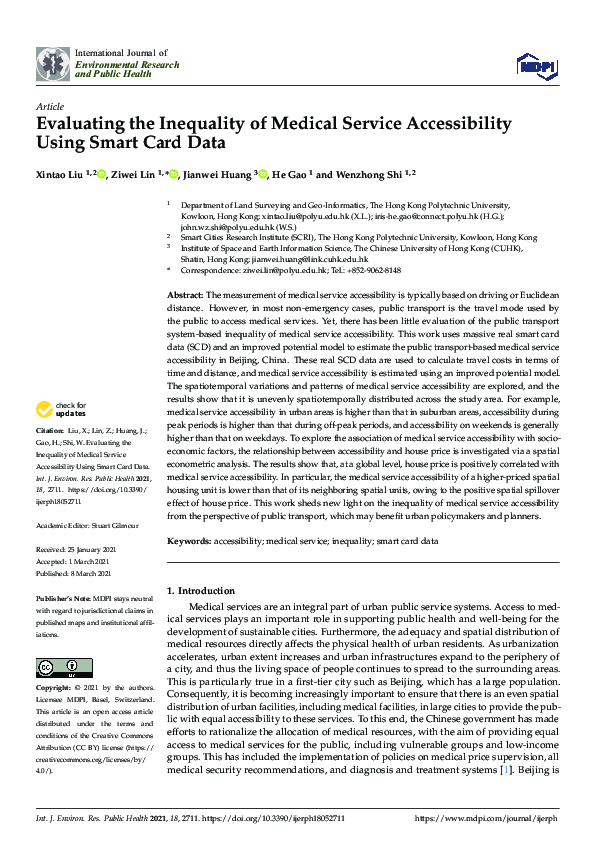 (PDF) Evaluating the Inequality of Medical Service Accessibility Using ...
