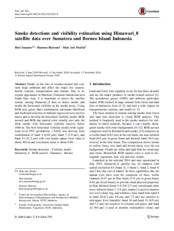 (PDF) Smoke detections and visibility estimation using Himawari_8 ...