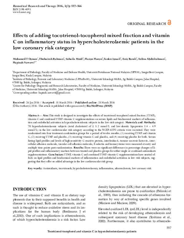(PDF) Effects of adding tocotrienol-tocopherol mixed fraction and ...