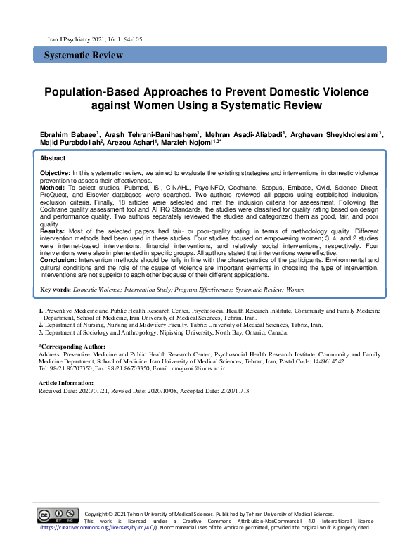 (PDF) Population-Based Approaches to Prevent Domestic Violence against ...