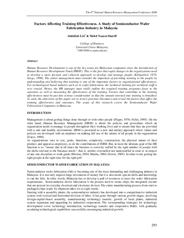 (PDF) Factors affecting training effectiveness. A study of ...