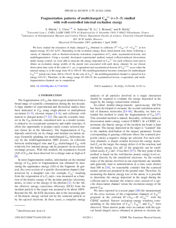 Fragmentation patterns of multichargedC60r+(r=3–5)studied with well-controlled internal excitation energy