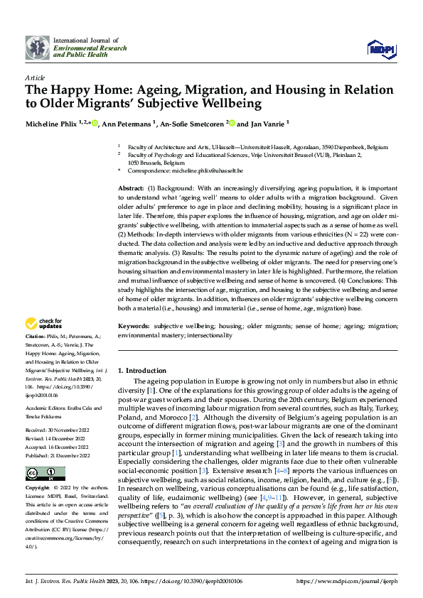 (PDF) The Happy Home: Ageing, Migration, and Housing in Relation to ...
