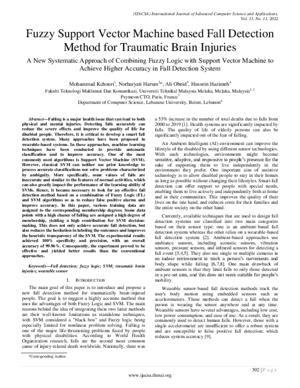 (PDF) Fuzzy Support Vector Machine based Fall Detection Method for ...