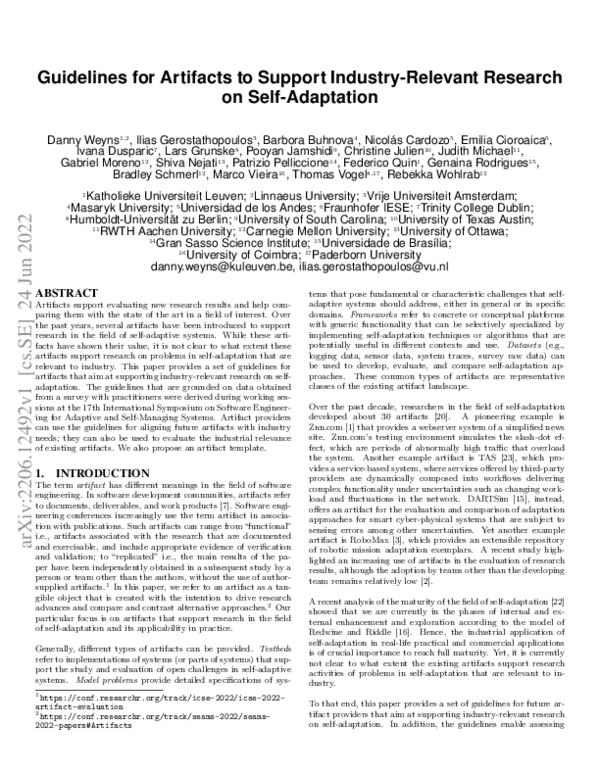 (PDF) Guidelines for Artifacts to Support Industry-Relevant Research on ...
