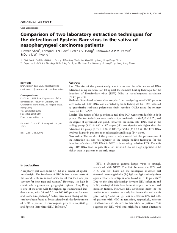 (PDF) Comparison of two laboratory extraction techniques for the ...
