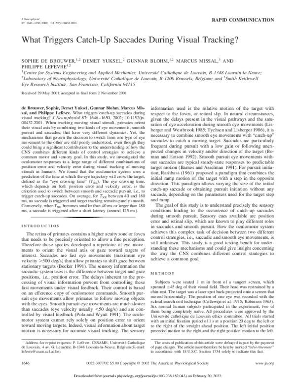 (PDF) What triggers catch-up saccades during visual tracking?