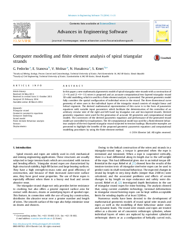 (PDF) Computer modelling and finite element analysis of spiral ...