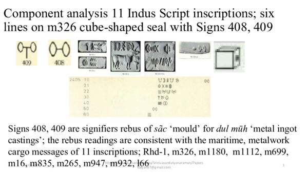 (PDF) Component analysis 11 Indus Script inscriptions; six lines on ...
