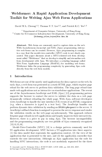 (PDF) Webformer: A Rapid Application Development Toolkit for Writing ...