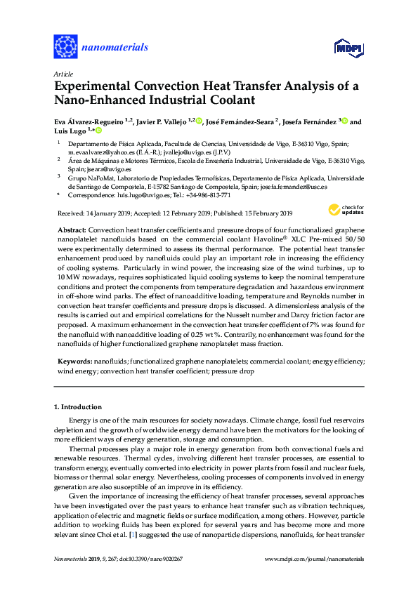 (PDF) Experimental Convection Heat Transfer Analysis of a Nano-Enhanced ...
