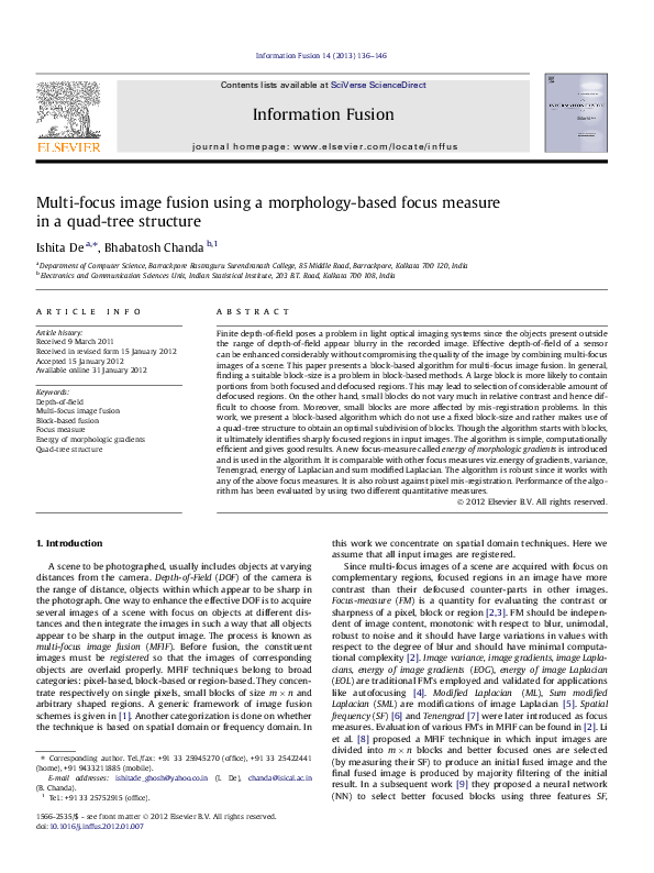 (PDF) Multi-focus image fusion using a morphology-based focus measure ...