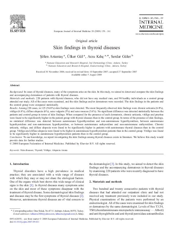 (PDF) Skin findings in thyroid diseases