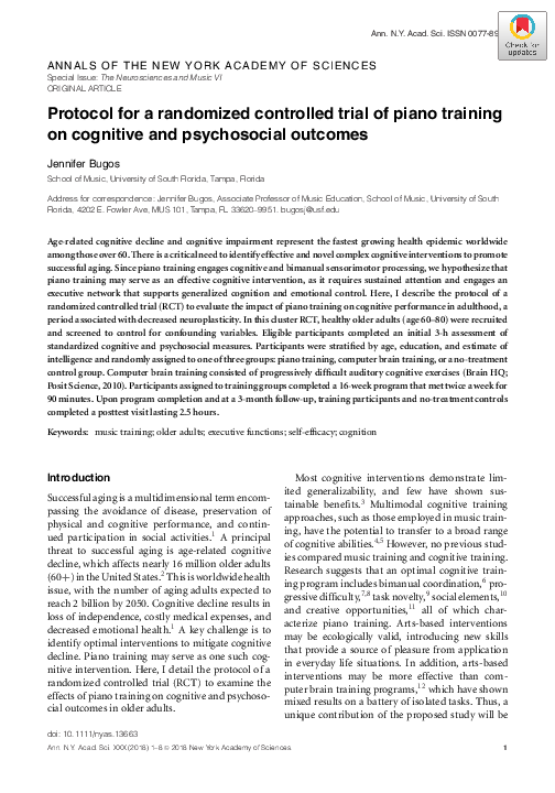 (PDF) Protocol for a randomized controlled trial of piano training on ...