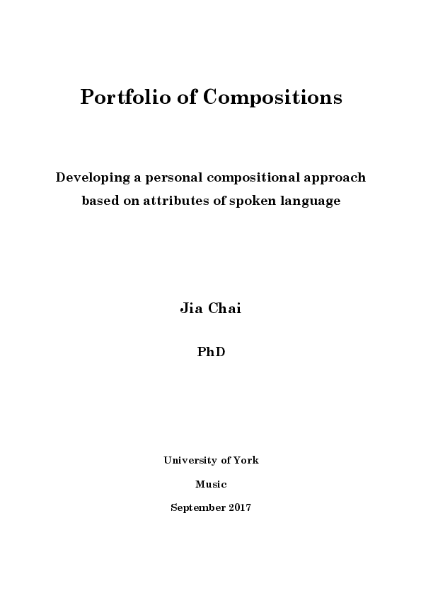 (PDF) Portfolio of compositions : developing a personal compositional ...