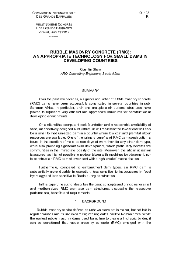(PDF) Rubble Masonry Concrete (RMC): An Appropriate Technology for ...