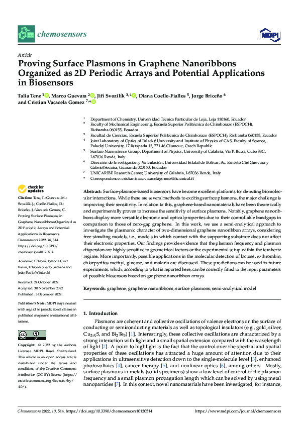 (PDF) Proving Surface Plasmons in Graphene Nanoribbons Organized as 2D ...